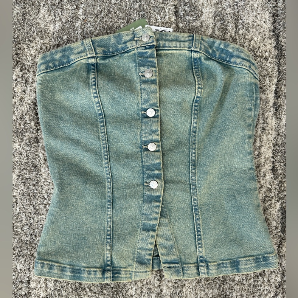 H&M Jean Strapless Top NWT